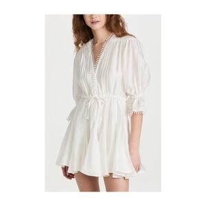 Sabina Musayev 'Harbor' White V Neck Elbow Sleeve Dress Size L